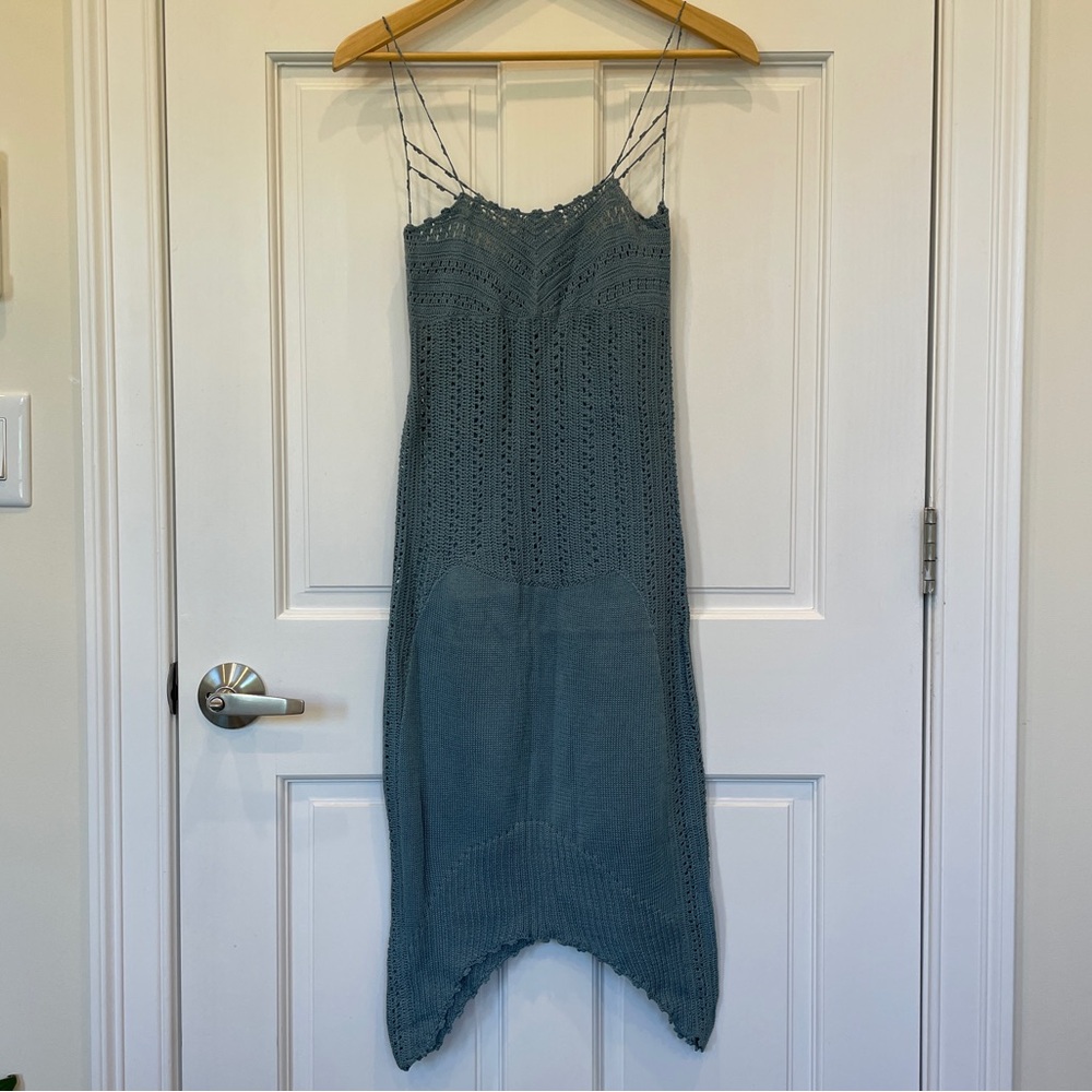 Rachel Comey Blue Crochet Knit Dress Size S
